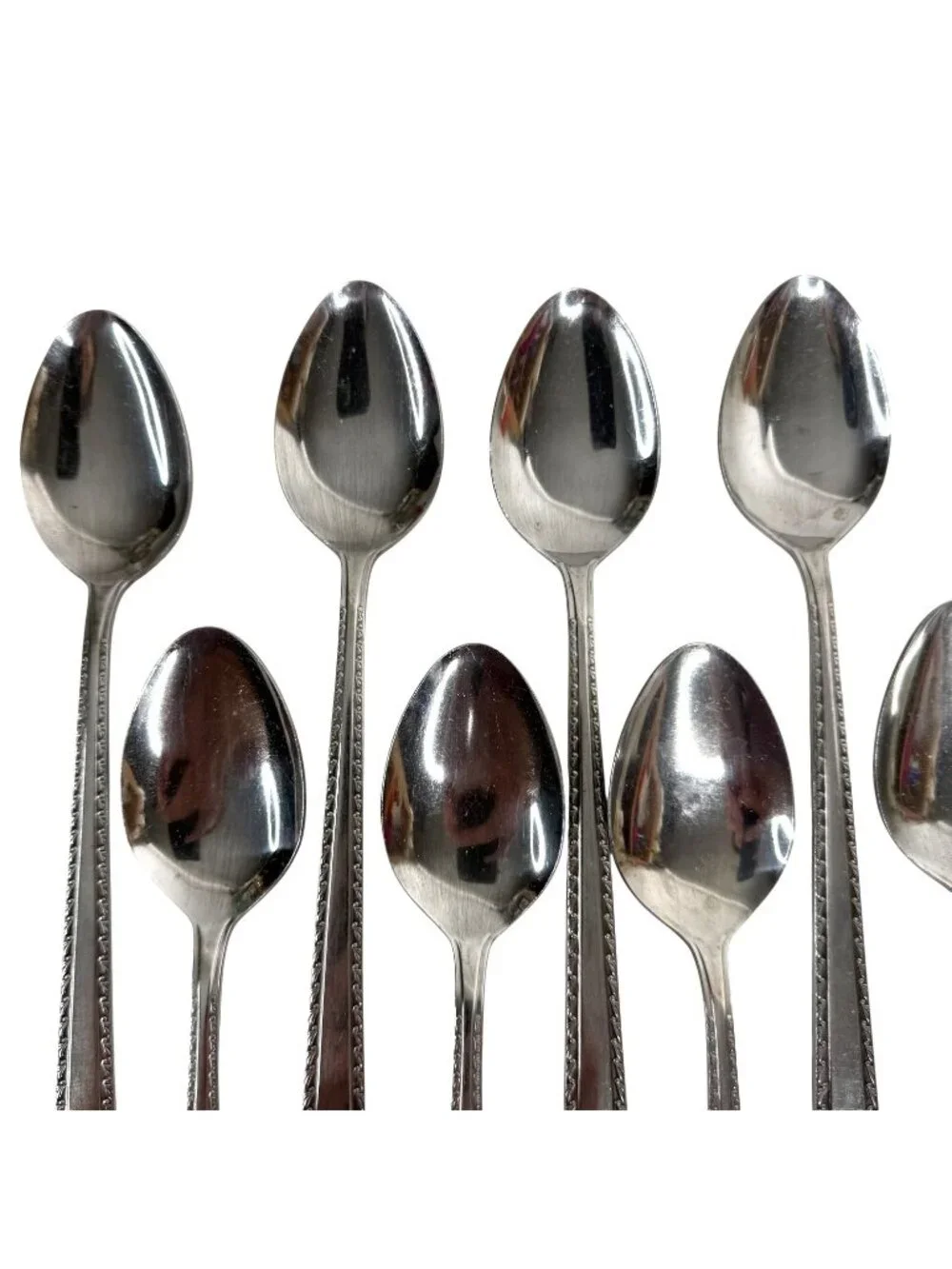 8 VTG Watertown Stainless Steel Flatware Place Oval Soup Spoons Set Made Japan
